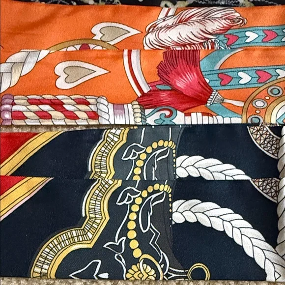 Colorful Silk Twilly Scarves Set of 4 - Picture 4 of 8